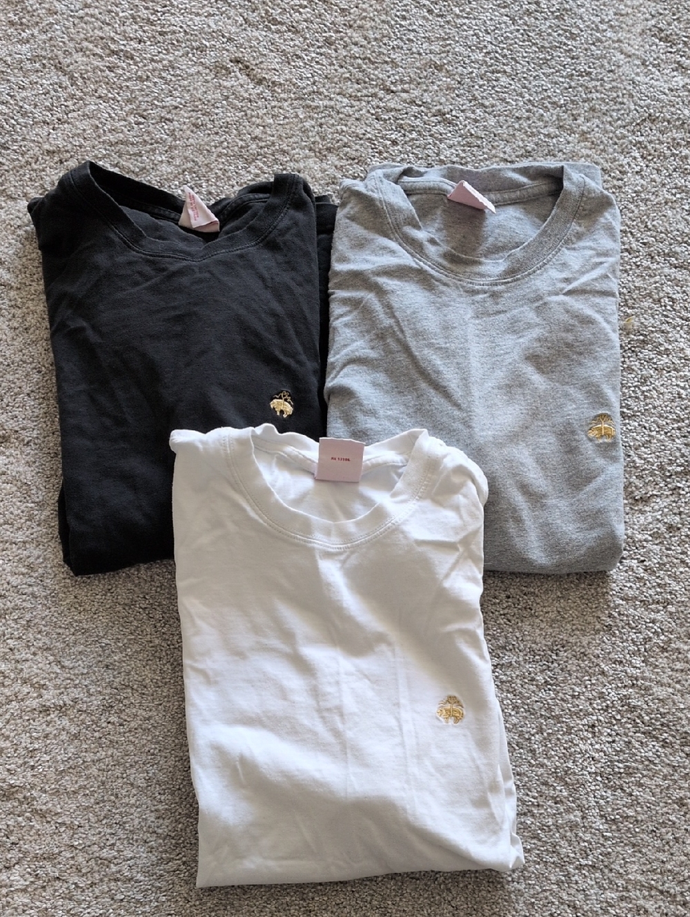 Brooks Brothers Set Of Three Short Sleeve Cotton Tshirts Size Medium